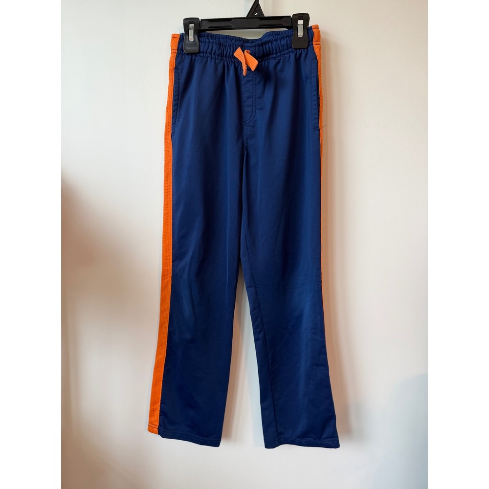 Gymboree Boys Navy Blue Orange Mesh Stripe Athletic Track Pants Size 10